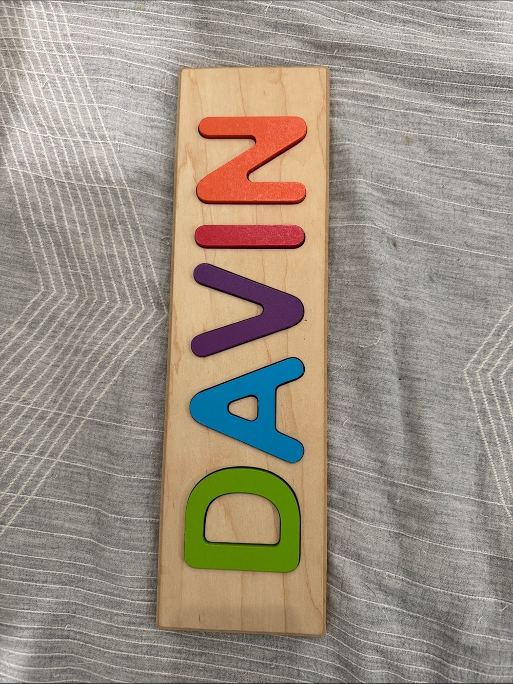 Wooden Letter Puzzle Board Brown & Multicolor- Davin10